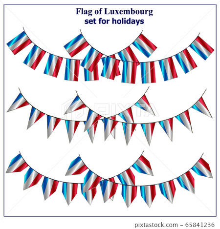 Set with flags of Luxembourg with folds. Colorful collection with flags for web design. . Set with flags of Luxembourg with folds. Colorful collection with flags for web design. . 65841236