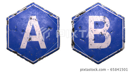 Set Of Public Road Signs In Blue Color With A... - Stock Illustration ...