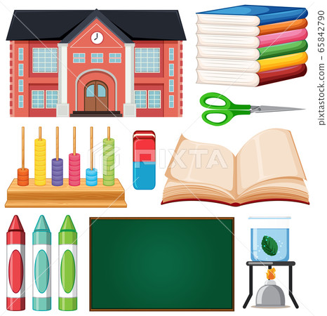 Set of stationary tools and school - Stock Illustration [65842790] - PIXTA