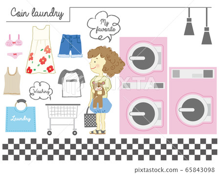 Coin laundry illustration 1 Coin laundry illustration 1 65843098