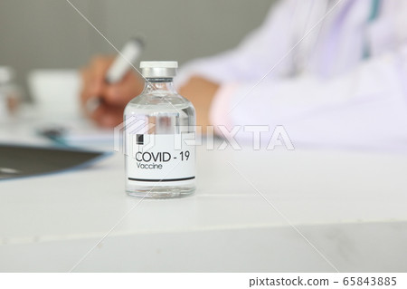 sample covid-19 vaccine vial with medication, sample covid-19 vaccine vial with medication, 65843885
