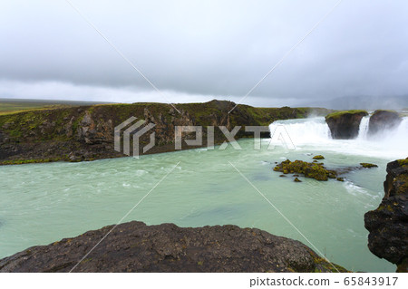 Godafoss falls in summer season view, Iceland 65843917