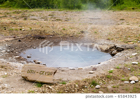 Strokkur geothermal area. Geysir geyser view, Strokkur geothermal area. Geysir geyser view, 65843925