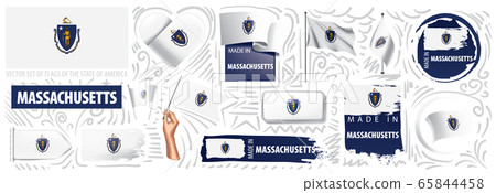 Vector set of flags of the American state of Massachusetts in different designs Vector set of flags of the American state of Massachusetts in different designs 65844458