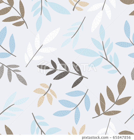 Elegant forest leaves and brances seamless pattern 65847856