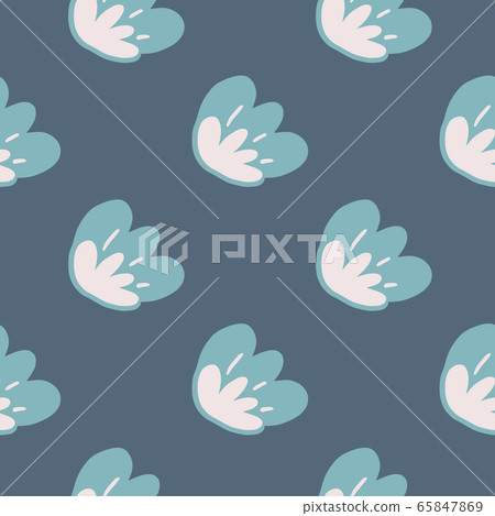 Abstract flower bud seamless pattern on blue Abstract flower bud seamless pattern on blue 65847869