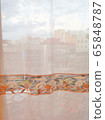 Barcelona landscape with Casa Mila curtains 65848787