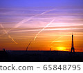 Eiffel tower silhouette 65848795