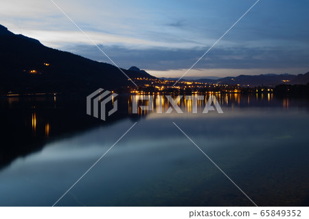 Reflections on lake, Caldonazzo lake, Italy 65849352