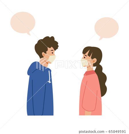 [New lifestyle] Men and women wearing masks 65849591