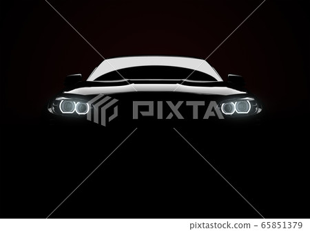 Front view of a generic and brandless modern car Front view of a generic and brandless modern car 65851379