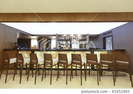 Interior concept. Design of bar with wooden chairs Interior concept. Design of bar with wooden chairs 65852865
