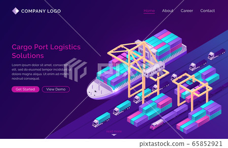 Cargo port logistics solutions banner 65852921