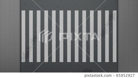 Sidewalk and crosswalk on car road top view 65852927
