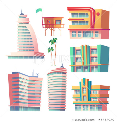 Buildings, modern hotels in Miami at summer time 65852929