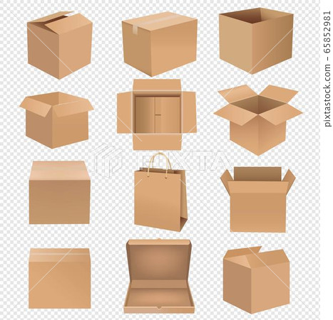 Shipping Box Big Set Isolated Transparent 65852981