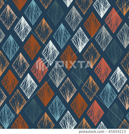 Abstract pastel colors textured rhombus pattern 65854213