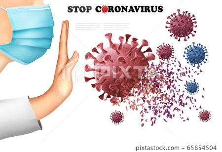 Stop Coranavirus concept background. Hand Stop Coranavirus concept background. Hand 65854504