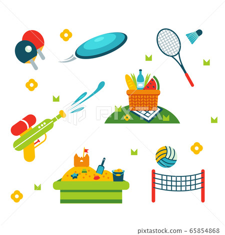 Summer holiday activity symbols Summer holiday activity symbols 65854868