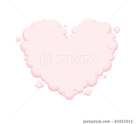 Pink heart shaped cloud isolated on white background. Vector illustration. 65855033