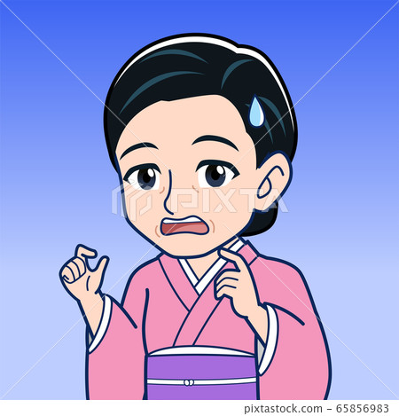 Illustration of an elderly woman wearing a kimono Illustration of an elderly woman wearing a kimono 65856983