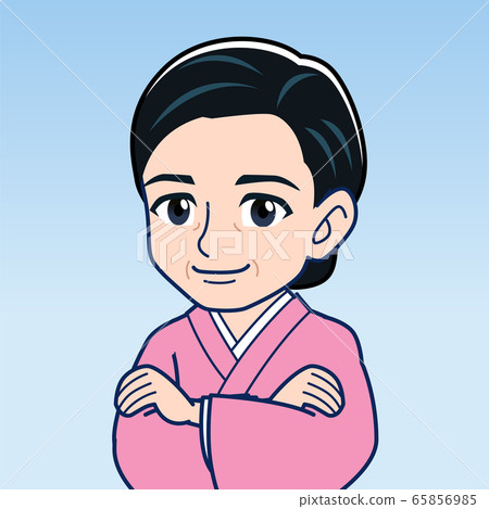 Illustration of an elderly woman wearing a kimono Illustration of an elderly woman wearing a kimono 65856985
