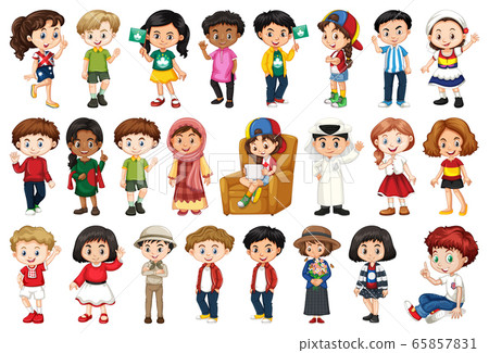 Large set of children doing different activities Large set of children doing different activities 65857831