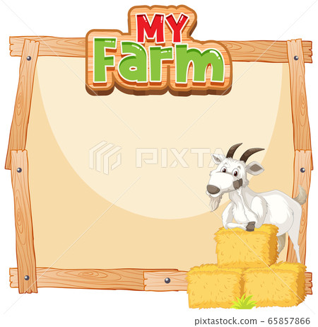 Border template design with goat and hay Border template design with goat and hay 65857866
