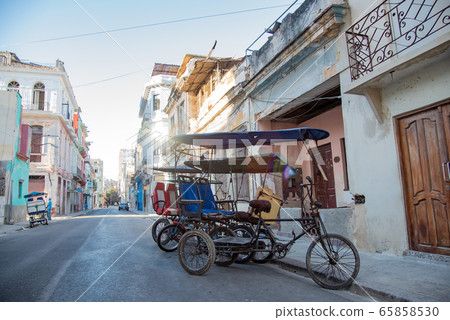 Cuba Havana Townscape Bicycle Taxi Cuba Havana Townscape Bicycle Taxi 65858530