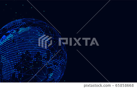 Global network connection. World map point Global network connection. World map point 65858668