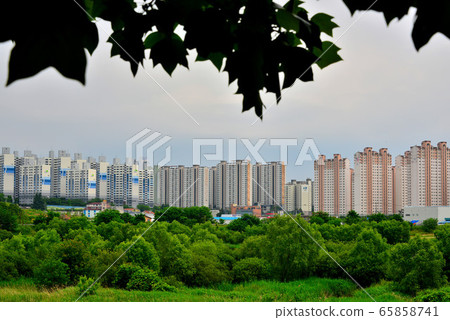 Landscape with apartments Landscape with apartments 65858741