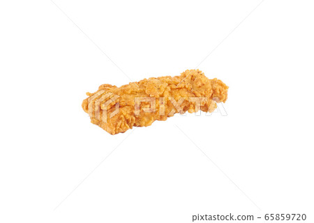 Fried breaded chicken fillet isolated on white background Fried breaded chicken fillet isolated on white background 65859720