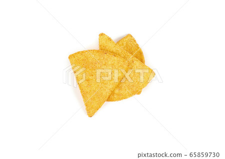 mexican nachos chips, isolated on white background mexican nachos chips, isolated on white background 65859730