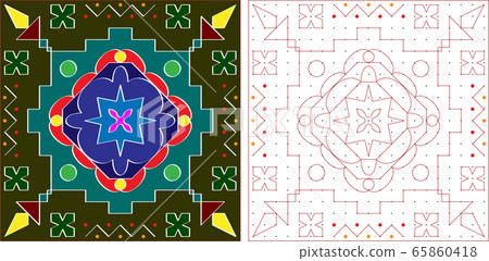 Rangoli Ornamental Design Rangoli Ornamental Design 65860418