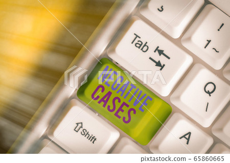 Conceptual hand writing showing Negative Cases 65860665
