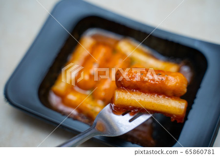 sausage and tteokbokki with cheese korean food sausage and tteokbokki with cheese korean food 65860781
