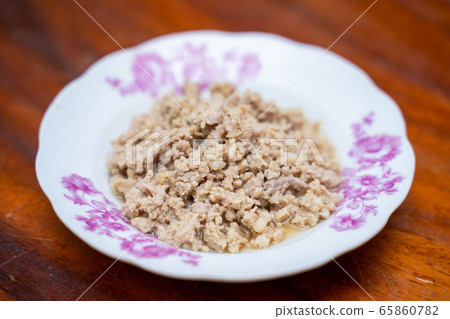 cooked marinated minced pork for cooking cooked marinated minced pork for cooking 65860782