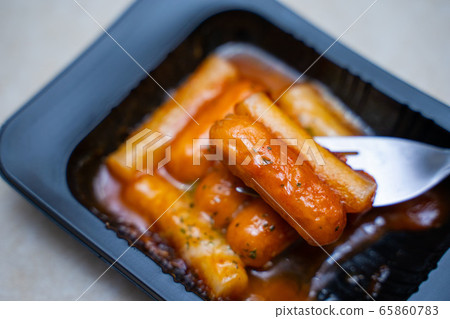 sausage and tteokbokki with cheese korean food sausage and tteokbokki with cheese korean food 65860783