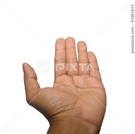 close up asain man hand isolated on white background close up asain man hand isolated on white background 65861653