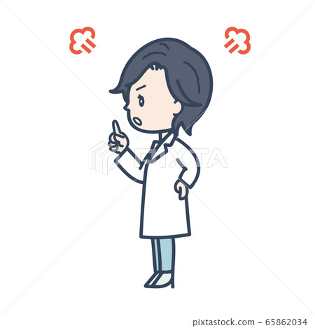 Angry female doctor pose illustration 65862034