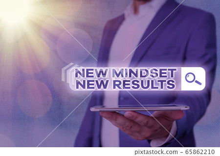 Handwriting text New Mindset New Results. Concept 65862210