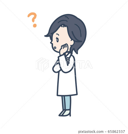 Female doctor pose illustration with doubts 65862337