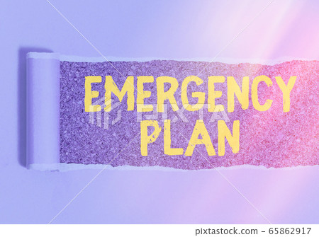 Handwriting text writing Emergency Plan. Concept 65862917