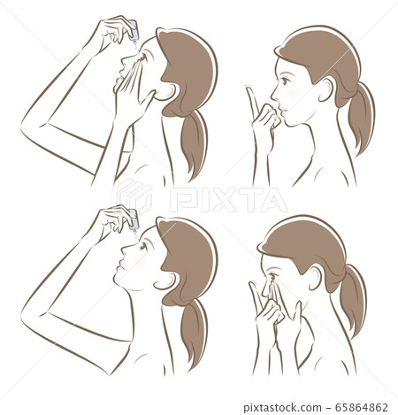 照顧眼睛的女人的插圖 65864862