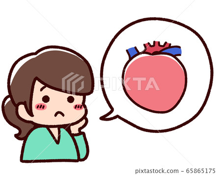 女人擔心健康語音氣球內心 65865175