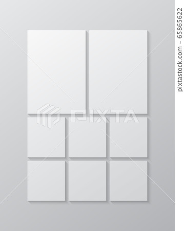 Vector empty collage eight frames, images photo Vector empty collage eight frames, images photo 65865622