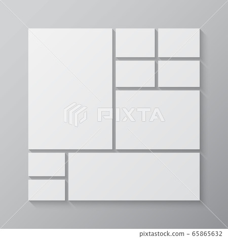 Vector empty collage board nine images, photo 65865632