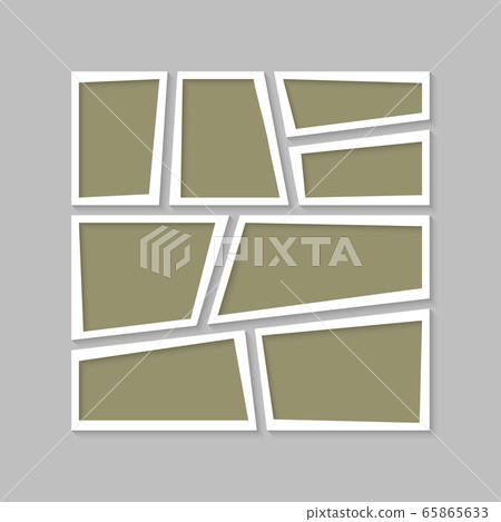 Vector empty collage board eight images, photo 65865633