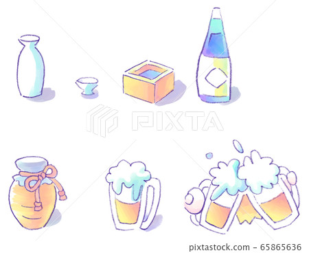 用清酒和啤酒干杯 65865636