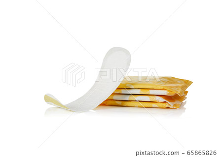 menstrual pads on white background 65865826